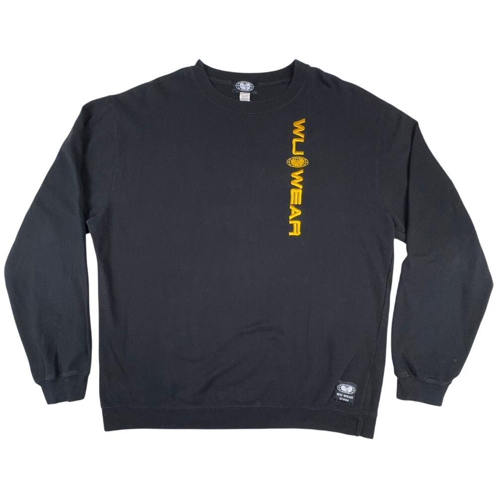 Vintage Wu Wear Wu-Tang Clan Vertical Logo Crewneck Sweatshirt Black XL